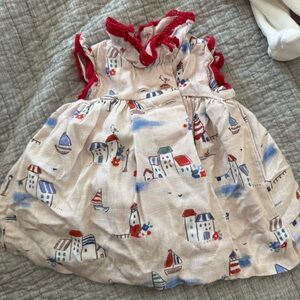 Mayoral Baby Dress with Red and Blue Accents